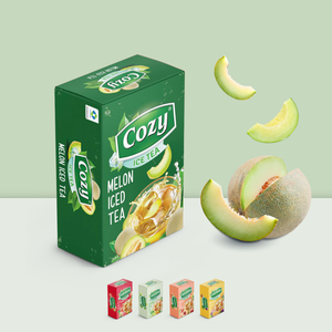 Thé glacé au melon avec logo personnalisé, goût frais, poudre de melon, emballage personnalisé en boîtes de papier duplex - Product Image 1