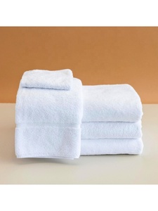 Serviette de toilette en coton de haute qualité, taille personnalisée, vente en gros, blanche, 50*80cm, pour hôtel, spa et salon - Product Image 1