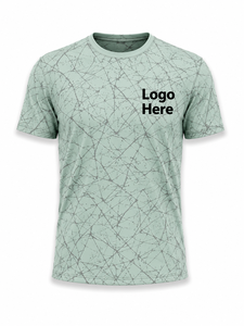 Camiseta de Manga Corta para Hombre con Estampado Geométrico, Cuello Redondo, Corte Regular, Transpirable, de Poliéster Tejido, Estilo Casual - Product Image 2