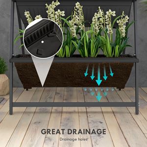 Support de Jardin Vertical Classique à 4 Niveaux, Robuste, en PP pour l'Extérieur, avec 4 Bacs pour Légumes et Fleurs - Product Image 6