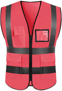 <b>Mens</b> Breathable Safety V Neck 100% Polyester <b>Multi</b> Pocket Zip Security High Reflective Safety Clothing <b>Mens</b> Safety <b>Vest</b> - Product Image 2