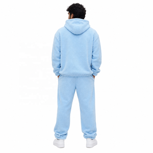 Unisex Plush Sherpa <b>Fleece</b> Hoodies & Jogger Set Winter Warm <b>Thick</b> Pile Sportswear Soft Cozy Streetwear Two-Piece Tracksuit OEM - Product Image 3