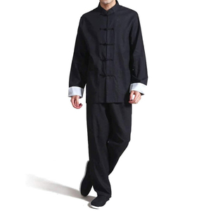 Uniforme d'arts martiaux de qualité supérieure, fabrication directe en usine, vente en gros personnalisée, noir et blanc, uniforme traditionnel de Kung Fu - Product Image 1