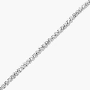 Flower Clasp Tennis <b>Bracelet</b> With 2 CTW Lab-Grown Diamonds In Yellow Gold - Product Image 3