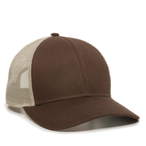 Wholesale Structured BrownKhaki Trucker Cap Twill Front Mesh Back Snapback Closure Trucker Hat Sports Caps Promotional Hats - Product Image 1