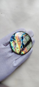 Labradorite naturelle 48 carats, taille brillant ronde, pierre à changement de couleur violet personnalisée, pour la fabrication de bijoux Organicgems - Product Image 3