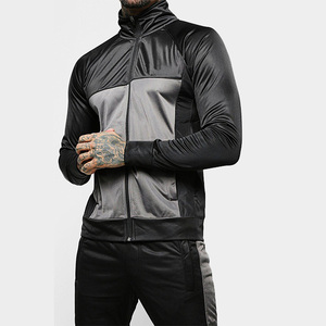 Survêtement unisexe OEM noir et gris, respirant, séchage rapide, écologique, manches longues, col rond, veste à cordon de serrage - Product Image 4