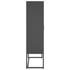 Anthracite Steel Highboard 31.5x13.8x53.1 Inches <b>Adjustable</b> <b>Feet</b> Living Room <b>Cabinet</b> Modern Minimalist Design - Product Image 6