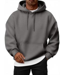 Nueva Sudadera con Capucha para Hombre, Elegante, 100% Algodón, Forrada, Manga Larga, Cuello Caído, Color Sólido, Cómoda, Tallas Grandes, Personalizable - Product Image 1