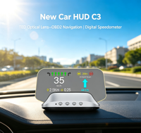 Nouvel affichage tête haute (HUD) C3 pour voiture avec lentille optique TED, navigation OBD2, jauge numérique de vitesse et indicateur électrique