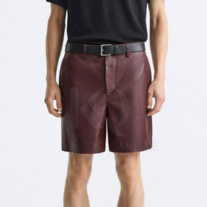 Pantalones Cortos de Cuero Casuales para Hombre, Cintura Media, con Bolsillos Laterales Funcionales, Corte Regular Cómodo, Ecológicos y de Secado Rápido - Product Image 4
