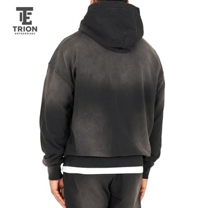 เสื้อฮู้ดดี้สตรีทแวร์ทรงโอเวอร์ไซส์แบบทำสีซีดสไตล์วินเทจสำหรับผู้ชาย ดีไซน์ใหม่สำหรับฤดูหนาว เสื้อฮู้ดดี้ผู้ชายแบบทำสีซีด - Product Image 4