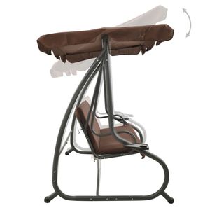 Panca a Dondolo da Giardino in Tessuto Rivestito in PVC e Acciaio Verniciato a Polvere per Caffè e Relax - Product Image 5