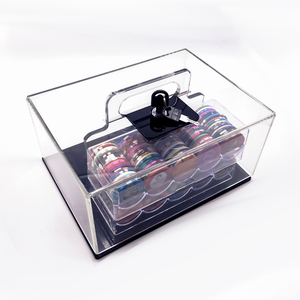 Estuche de Acrílico Transparente para Fichas de Póker con Cerradura - Capacidad para 400 Fichas para Baccarat, Texas Hold'em y Ruleta - Product Image 5