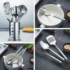 Ensemble de 2 spatules de cuisine/ustensiles de service et de cuisson en acier inoxydable - Product Image 5