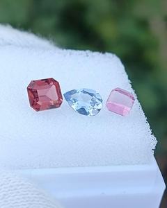 Pierres précieuses naturelles multicolores facettées en tourmaline, grenat et goshenite pour la fabrication de bijoux (pièces détachées) - Product Image 3