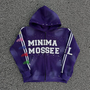 Sweat à capuche personnalisé pour homme 2026, délavé à l'acide, uni, 100 % coton, décontracté, hiver, impression numérique, coupe classique, haute qualité, écologique - Product Image 1