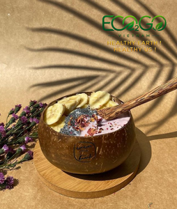 Wholesale Eco-Friendly Coconut Shell Bowl with Spoon Set for Home Use Made by Eco2go Vietnam - Product Image 1