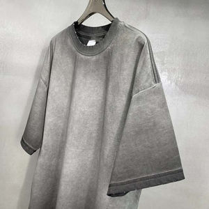 Camisetas de Verano para Hombre Estilo American Vintage, Manga Corta, Cuello Redondo, Estilo Ringer de Color Invertido, Lavado Ácido, Largo Regular, 100% Algodón - Product Image 2