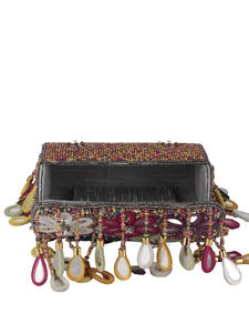 Bolso de mano tradicional indio de gamuza con borlas y espejos, para fiesta, noche, boda, proveedor al por mayor - Product Image 2