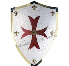 Hecho de acero de calibre 18 Caballero Medieval Cruz Roja Escudo Templario Hecho a mano Recreación Disfraz de guerrero de Halloween - Product Image 2