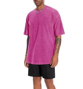 Camiseta de Hombre 100% Algodón, Holgada, con Hombros Caídos, Estilo Oversize, Lisa, Informal, Transpirable, para Uso Diario - Product Image 6