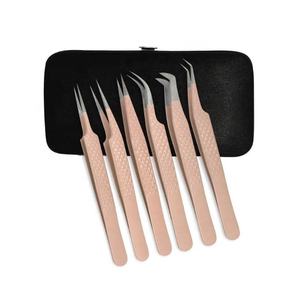 ชุดแหนบต่อขนตาปลายไฟเบอร์ 6 ชิ้น 90 °   อุปกรณ์ต่อขนตาแบบวอลุ่ม ฟรีโลโก้สั่งทำ แบรนด์ส่วนตัว สำหรับมืออาชีพ - Product Image 1