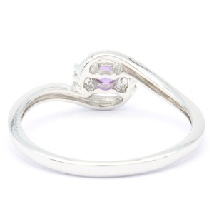 Bague de fiançailles classique en argent sterling plaqué rhodium avec pierre de naissance de février, améthyste violette, bijoux de mode - Product Image 5