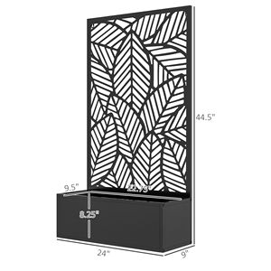Paravent d'extérieur en métal noir pour jardin surélevé, panneau de séparation mural ou autoportant, jardinière, pots de fleurs, bacs à plantes - Product Image 3