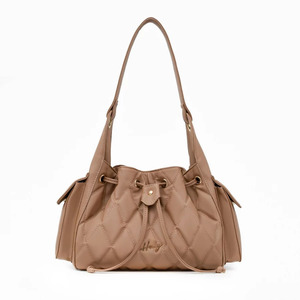 Bolso de Hombro Acolchado Hody para Mujer, Material Sintético Premium, Cierre de Cremallera, Bolso de Mano Casual para Uso Diario, Patrón de Diamantes - Product Image 1