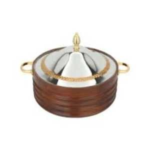 Cazuela de Lujo Morada con Diseño Geométrico y Tapa con Remate Plateado, Caja para Roti Chapati de Diseño Indio, Calentador de Comida para Buffet, Olla para Mantener la Comida Caliente - Product Image 3