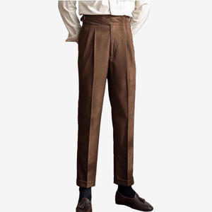 Nouveau pantalon habillé slim à rayures pour homme – Formel, décontracté, de bureau – Coupe ajustée, design élégant en tissu – OEM ODM - Product Image 5