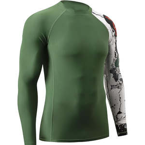 Vêtements de sport flexibles pour MMA et boxe, rashguards personnalisés avec logo imprimé, nouveau style, col rond, rashguards pour hommes - Product Image 2