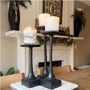 Classic Cylindrical Metal <b>Candlestick</b> Holder Durable Home Decoration <b>Silver</b> Finish - Product Image 5