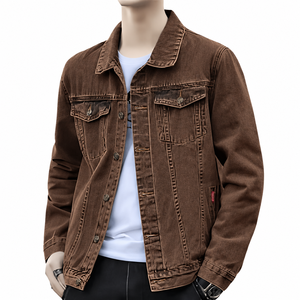 MKB - Conjunto de Ropa para Hombre, Chaqueta Vaquera Personalizada con Estampado Desgastado, Pantalones Vaqueros, Cómodos, Venta Caliente - Product Image 1