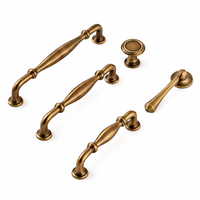 Poignée de meuble traditionnelle moletée en laiton massif, finition dorée, écologique, durable, réglable, antirouille, pour armoire et commode de cuisine