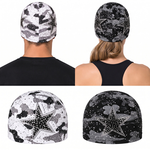 Gorras de Ciclismo Deportivas Unisex con Estampado de Calaveras y Pedrería, Gorros Transpirables de Algodón y Poliéster, Gorras de Running de Secado Rápido - Product Image 2