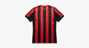 Maillot de football pour adulte à col rond et manches courtes, imprimé par sublimation personnalisée, rayé, 100% polyester, service OEM, poids du tissu 320g - Product Image 2