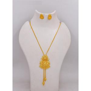 Conjunto de collar con colgante de pendiente etíope, joyería chapada en oro para mujer para boda, fiesta de compromiso, gran regalo, Dubái, India, Nigeria - Product Image 1