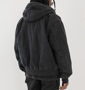 Solid Black Oversize Men's <b>Hoodie</b> Heavyweight <b>600gsm</b> Fleece Double Layer with Custom for Puff Print Logo for Winter - Product Image 5