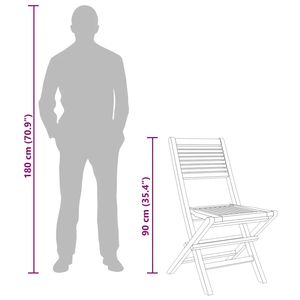 Juego de 4 Sillas Plegables de Madera de Teca Sólida Color Marrón Teca Estándar - Product Image 6