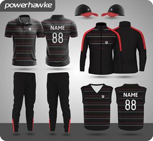 Nueva llegada cuello diseño estilo Cricket Jersey uniforme conjunto con cintura elástica pantalones para niños adultos - Product Image 1