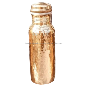 Pure <b>Copper</b> Hammered <b>Bottle</b> With Polish Finished Indian Hand Made Health Benefits <b>Copper</b> <b>Bottle</b> Metal <b>Drinking</b> Water <b>Bottle</b> - Product Image 3