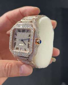 Reloj de Diamantes Certificados D VVS de Alta Calidad, Estilo Hip Hop, Completamente Cubierto de Diamantes, Cuerpo de Acero, Automático, Hecho a Mano, con Brazalete, el Más Valorado - Product Image 4