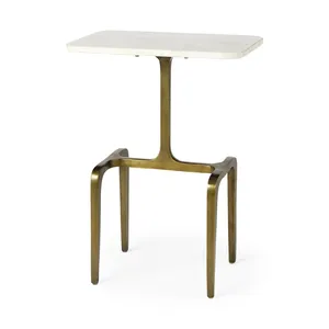 Designer Handmade Metal Accent <b>Table</b> with Artistic Geometric Gold Frame for Luxury Homes Premium Stainless Steel Metal Side - Product Image 3