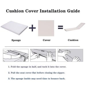 Lot de 2 coussins de remplacement gris et blanc pour chaise longue d'extérieur, style chaise longue, pour mobilier de patio - Product Image 3