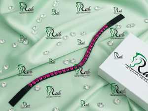 Diadema de Cuero de Lujo con Incrustaciones de Cristal en Forma de Corazón, Personalizable, Premium, para Equitación, con Empaque Personalizado - Product Image 2