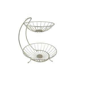 Luxurious Metal Fruit Bowl Vegetable <b>Basket</b> with Banana Hooks Large Capacity <b>Wire</b> <b>Storage</b> for Kitchen Countertop - Product Image 5