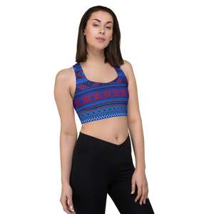 Soutien-gorge de sport dos nageur pour femme, imprimé géométrique, maintien moyen, respirant, idéal pour le fitness et l'entraînement – Meilleure vente - Product Image 3