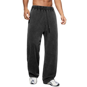 กางเกงวอร์มโลโก้แบบกำหนดเอง กางเกงจ็อกเกอร์ทรงหลวมผ้าฝ้ายฟลีซสำหรับผู้ชาย เหมาะสำหรับออกกำลังกาย เล่นกีฬา สไตล์วิทยาลัย - Product Image 4